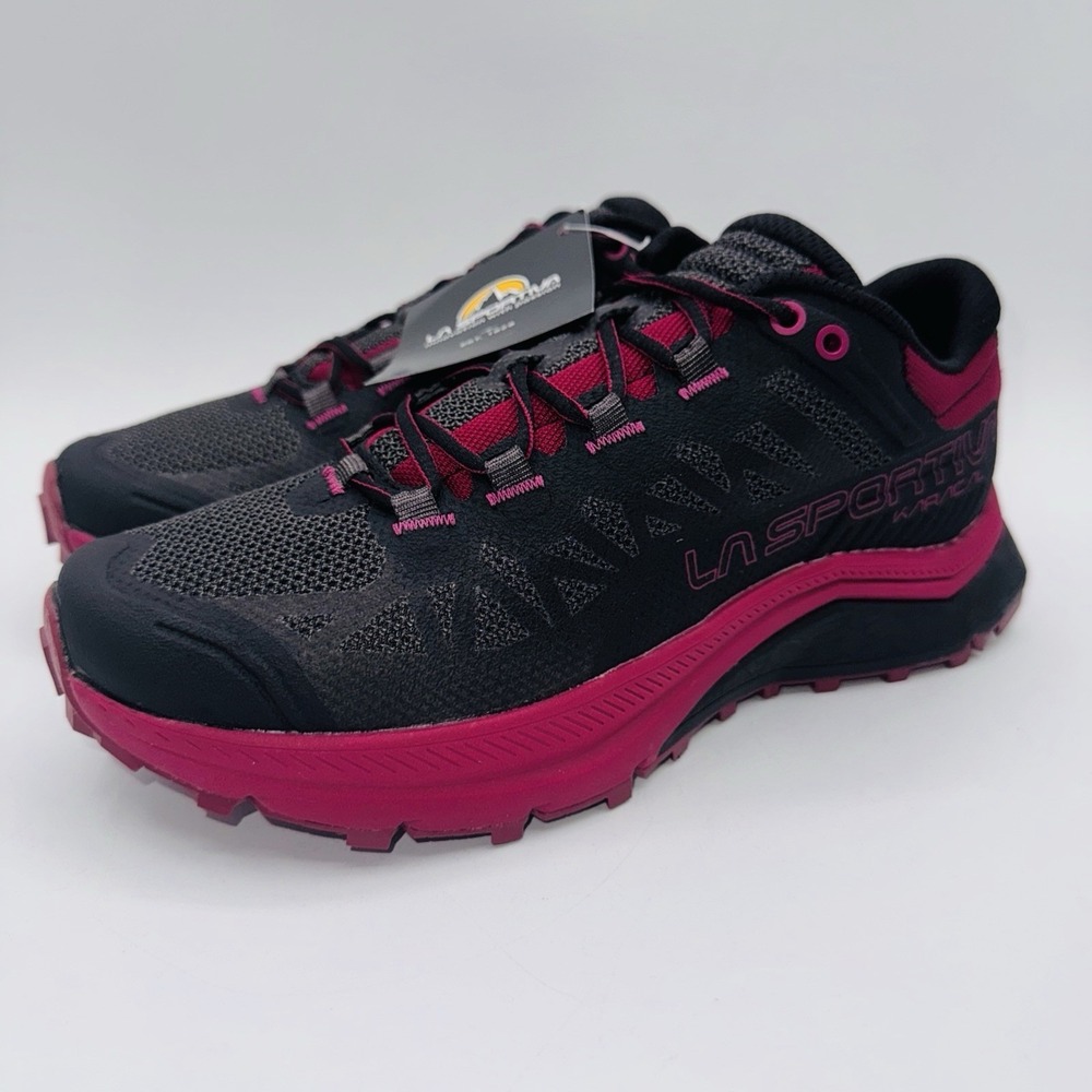La Sportiva Karacal Trail Running Sneakers Women's Size 7 Black Pink Ortholite - Picture 9 of 16